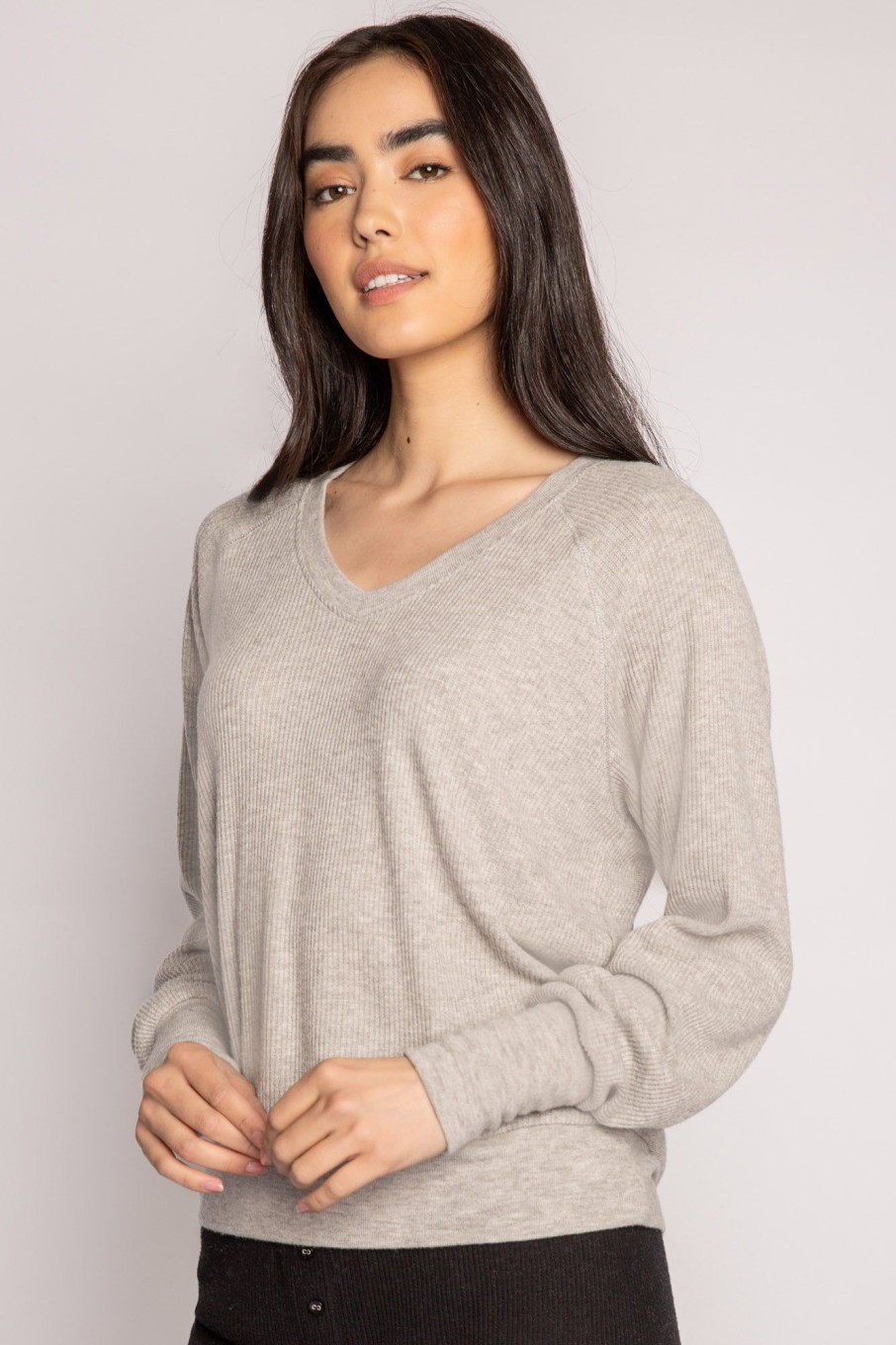 Online Textured Essentials Long Sleeve Top Tops