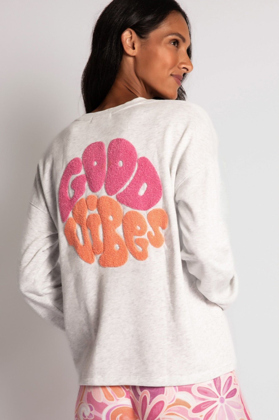 Online Stay Groovy Long Sleeve Top Sweatshirts & Hoodies