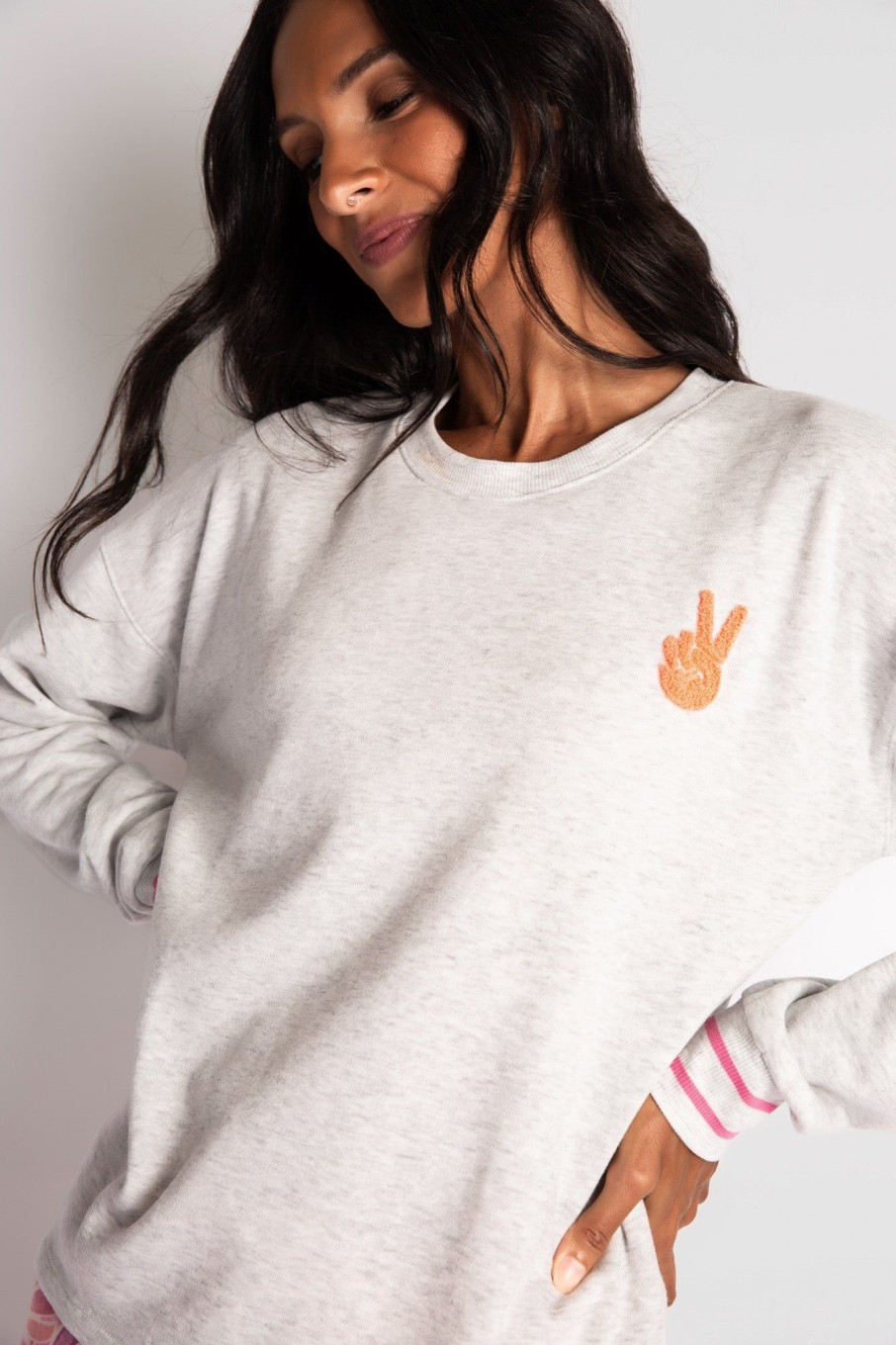 Online Stay Groovy Long Sleeve Top Sweatshirts & Hoodies