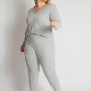 Hot Cozy Plus Textured Essentials Pj Set Pj Sets